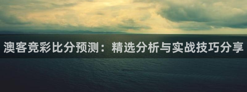 www.赢乐彩票体育.com：澳客竞彩比分预测：精选分析与实战技巧分享